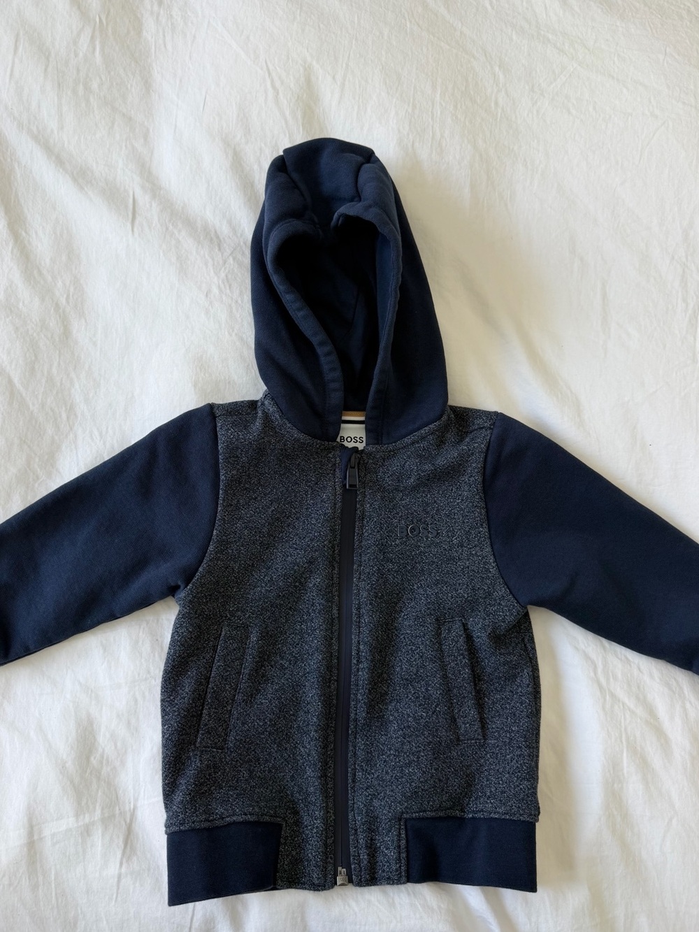 BOSS Baby Zip Hoodie Navy Gray 18 month Hooded Jacket